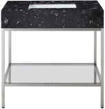 Marmo Contemporary Bathroom Vanity with Elegant Artificial Marble and Stylish Stainless Steel Base
