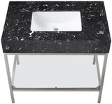 Marmo Contemporary Bathroom Vanity with Elegant Artificial Marble and Stylish Stainless Steel Base