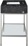 Marmo Contemporary Bathroom Vanity with Elegant Artificial Marble and Stylish Stainless Steel Base