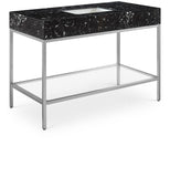 Marmo Contemporary Bathroom Vanity with Elegant Artificial Marble and Stylish Stainless Steel Base