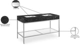 Marmo Contemporary Bathroom Vanity with Elegant Artificial Marble and Stylish Stainless Steel Base
