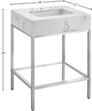 Marmo Contemporary Bathroom Vanity with Elegant Artificial Marble and Stylish Stainless Steel Base