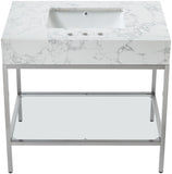 Marmo Contemporary Bathroom Vanity with Elegant Artificial Marble and Stylish Stainless Steel Base