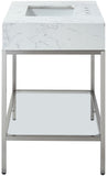 Marmo Contemporary Bathroom Vanity with Elegant Artificial Marble and Stylish Stainless Steel Base