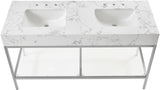 Marmo Contemporary Bathroom Vanity with Elegant Artificial Marble and Stylish Stainless Steel Base