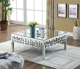 Aria Glass Mirrored Coffee Table – Geometric Contemporary Design for Modern Living Spaces