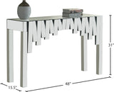 Kylie Glass Modern Console Table - Geometric Mirrored Design for Contemporary Home Décor - 48" W