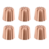 Mauviel M'Passion 6-Piece Copper Tinned Canele Mold Set, 1.8-In
