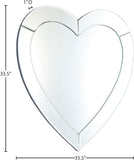 Heart Shaped Contemporary Mirror - Elegant All-Over Glass Design for Modern Décor & Home Spaces