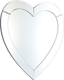 Heart Shaped Contemporary Mirror - Elegant All-Over Glass Design for Modern Décor & Home Spaces