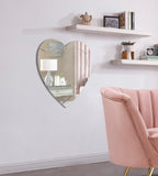 Heart Shaped Contemporary Mirror - Elegant All-Over Glass Design for Modern Décor & Home Spaces