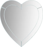 Heart Shaped Contemporary Mirror - Elegant All-Over Glass Design for Modern Décor & Home Spaces