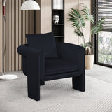 Sloan Elegant Velvet Accent Chair with Comfortable Curved Arms and Stylish Matching Pillow for Relaxation