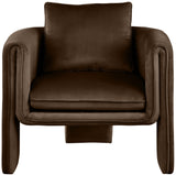Sloan Elegant Velvet Accent Chair with Comfortable Curved Arms and Stylish Matching Pillow for Relaxation