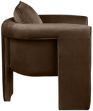Sloan Elegant Velvet Accent Chair with Comfortable Curved Arms and Stylish Matching Pillow for Relaxation