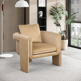 Sloan Elegant Velvet Accent Chair with Comfortable Curved Arms and Stylish Matching Pillow for Relaxation
