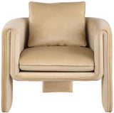 Sloan Elegant Velvet Accent Chair with Comfortable Curved Arms and Stylish Matching Pillow for Relaxation