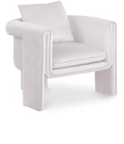 Sloan Elegant Velvet Accent Chair with Comfortable Curved Arms and Stylish Matching Pillow for Relaxation