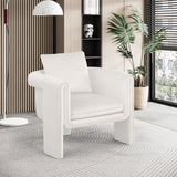 Sloan Elegant Velvet Accent Chair with Comfortable Curved Arms and Stylish Matching Pillow for Relaxation