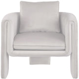 Sloan Elegant Velvet Accent Chair with Comfortable Curved Arms and Stylish Matching Pillow for Relaxation