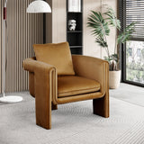 Sloan Elegant Velvet Accent Chair with Comfortable Curved Arms and Stylish Matching Pillow for Relaxation