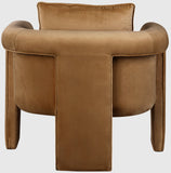 Sloan Elegant Velvet Accent Chair with Comfortable Curved Arms and Stylish Matching Pillow for Relaxation