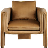 Sloan Elegant Velvet Accent Chair with Comfortable Curved Arms and Stylish Matching Pillow for Relaxation