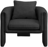 Stylus Boucle Accent Chair - Modern Comfort with Plump Cushions and Stylish Curved Arms for Any Room