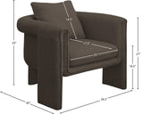 Stylus Boucle Accent Chair - Modern Comfort with Plump Cushions and Stylish Curved Arms for Any Room