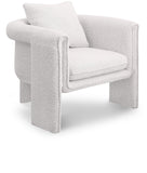 Stylus Boucle Accent Chair - Modern Comfort with Plump Cushions and Stylish Curved Arms for Any Room