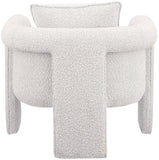 Stylus Boucle Accent Chair - Modern Comfort with Plump Cushions and Stylish Curved Arms for Any Room