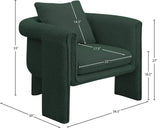 Stylus Boucle Accent Chair - Modern Comfort with Plump Cushions and Stylish Curved Arms for Any Room