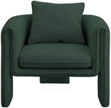 Stylus Boucle Accent Chair - Modern Comfort with Plump Cushions and Stylish Curved Arms for Any Room