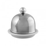 Mauviel M'Tradition Stainless Steel Porcelain Butter Dish, 3.5-In