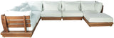 Mirella - 7 Piece Water Resistant Fabric Upholstered Outdoor Patio Modular Sectional