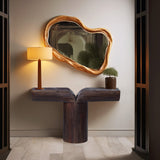 Tee Console Table - Elegant Art Deco Design in Solid Acacia Wood for Stylish Home Decor Display