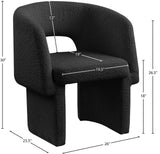 Emmet Contemporary Dining Chair - Luxe Boucle Upholstered Accent Chair with Steel Frame Support