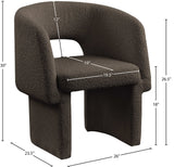 Emmet Contemporary Dining Chair - Luxe Boucle Upholstered Accent Chair with Steel Frame Support