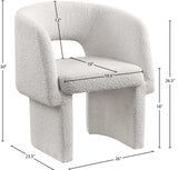Emmet Contemporary Dining Chair - Luxe Boucle Upholstered Accent Chair with Steel Frame Support