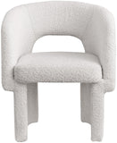 Emmet Contemporary Dining Chair - Luxe Boucle Upholstered Accent Chair with Steel Frame Support