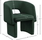 Emmet Contemporary Dining Chair - Luxe Boucle Upholstered Accent Chair with Steel Frame Support