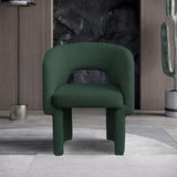 Emmet Contemporary Dining Chair - Luxe Boucle Upholstered Accent Chair with Steel Frame Support