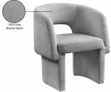 Emmet Contemporary Dining Chair - Luxe Boucle Upholstered Accent Chair with Steel Frame Support