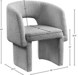 Emmet Contemporary Dining Chair - Luxe Boucle Upholstered Accent Chair with Steel Frame Support