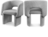 Emmet Contemporary Dining Chair - Luxe Boucle Upholstered Accent Chair with Steel Frame Support