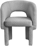 Emmet Contemporary Dining Chair - Luxe Boucle Upholstered Accent Chair with Steel Frame Support
