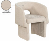 Emmet Contemporary Dining Chair - Luxe Boucle Upholstered Accent Chair with Steel Frame Support