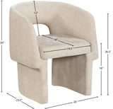 Emmet Contemporary Dining Chair - Luxe Boucle Upholstered Accent Chair with Steel Frame Support
