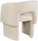 Emmet Contemporary Dining Chair - Luxe Boucle Upholstered Accent Chair with Steel Frame Support
