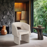 Emmet Contemporary Dining Chair - Luxe Boucle Upholstered Accent Chair with Steel Frame Support